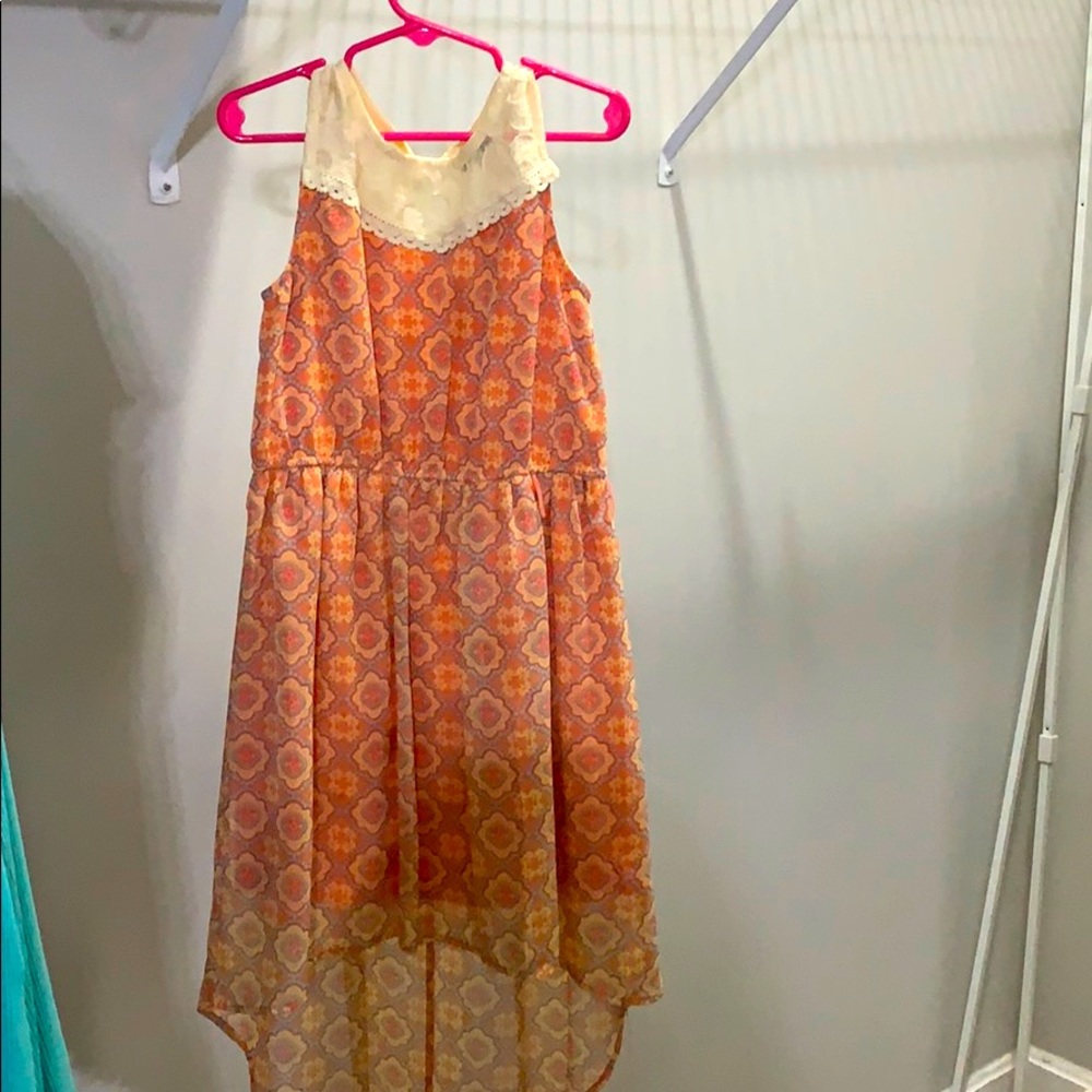 Kids coral floral dress